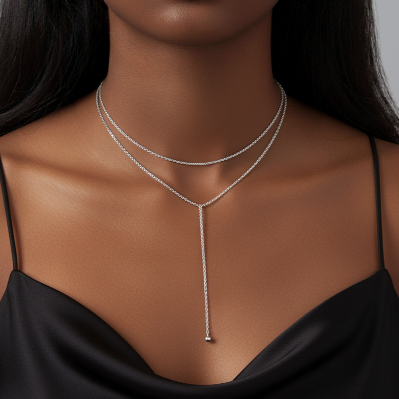 Nyla's Noble Lariat Chain Necklace
